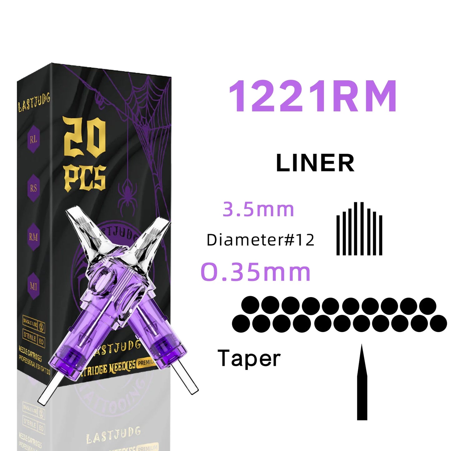 LASTJUDG 20PCS Disposable Tattoo Cartridge Needles – RL RS M1 RM for Permanent Makeup & Tattoo Pen