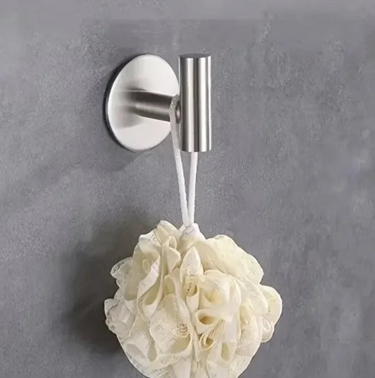 Stainless Steel Self-Adhesive Towel Holder – Black Bathroom & Kitchen Rack, Washhand Hanger Ring Bar