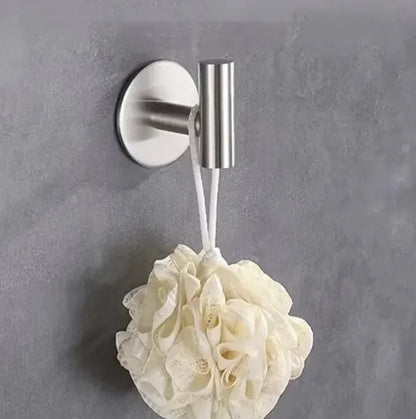 Stainless Steel Self-Adhesive Towel Holder – Black Bathroom & Kitchen Rack, Washhand Hanger Ring Bar
