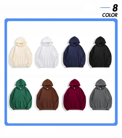 480gsm Heavyweight Cotton Fleece Hoodie – Unisex Plus Velvet Thick Pullover Sweatshirt with Hood