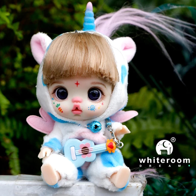 Mini Labbu Pocket Doll – Jointed Blythe-Style Boy & Girl Doll for Girls, Rainbow Ball Mobile Phone Decoration