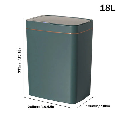 15/18L Smart Sensor Trash Can — Waterproof Touchless Automatic Motion Trash Bin for Kitchen & Bathroom