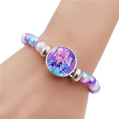 2025 KPop Demon Hunters Necklace & Bracelet Set – Kawaii Anime Jewelry for Girls, Cosplay Pendant Accessories