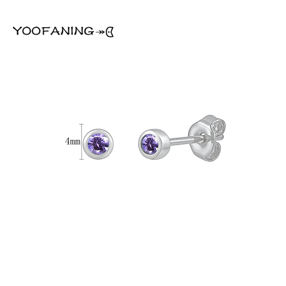 925 Sterling Silver Ear Needle Earrings – Simple Circular Gold & Silver Studs for Women Jewelry (Multiple Sizes)