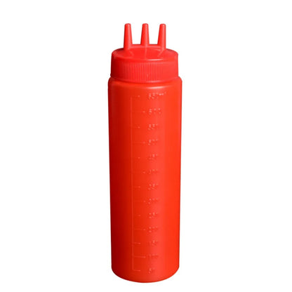 Plastic Squeeze Sauce Bottle – Graduated Jam & Salad Container with 3 Nozzles