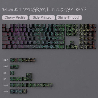 Contour 4.0 Side-Engraved PBT Translucent 97-Key Mechanical Keyboard Keycaps – White Gaming Keycap Set for Magnetic Switch F75 GMK87