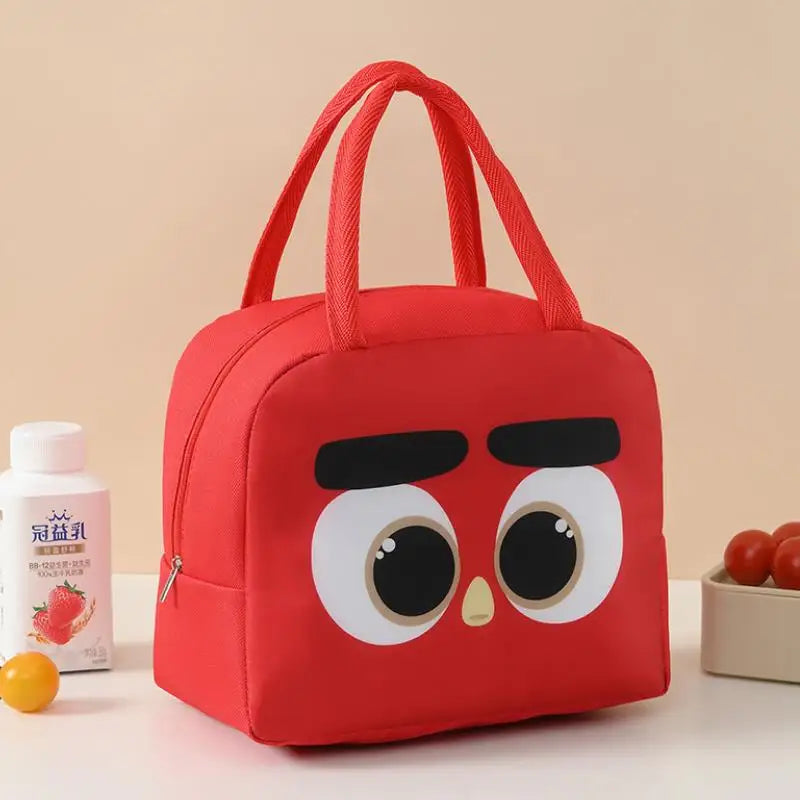 Cartoon Insulated Lunch Bag – Oxford Cloth Bento Box Carrier, Handheld Fresh-Keeping Ice Bag for Camping and Meals