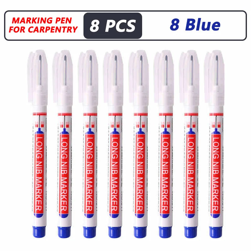 20mm Deep Hole Marker Pen Tips - Long Nib Waterproof Markers for Metal, Woodworking & Bathroom Decoration
