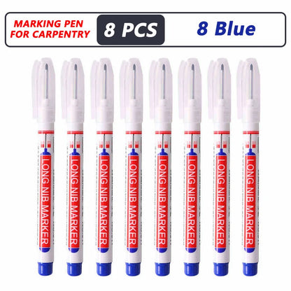 20mm Deep Hole Marker Pen Tips - Long Nib Waterproof Markers for Metal, Woodworking & Bathroom Decoration