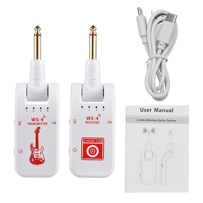 2.4G Wireless Guitar System – Transmitter & Receiver Set for Electric Guitar & Bass, 48K/16bit Real-Time Audio Transmission