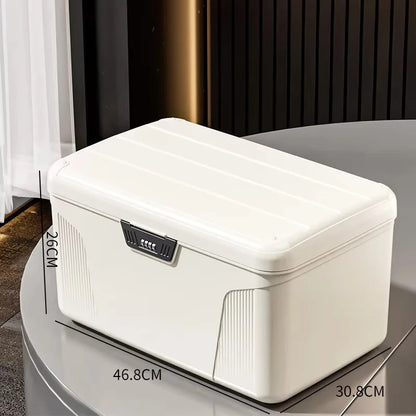 Four Digit Password Lock Safe Box – Portable Organizer for Passport, Medicine, Cash, Jewelry & Privacy Security Storage