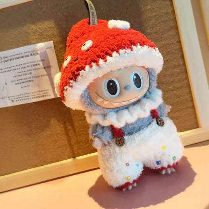 Labubu 17cm Doll Clothes Only — Fashion Hoodie Outfit for Model Dolls, Cute Xmas Accessory