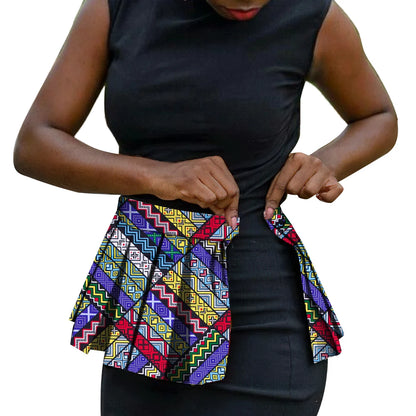 African Print Waist Corset Belt - Handmade Ankara Overlay Tie Belt for Women, Stylish Skirt & Dress Accessory