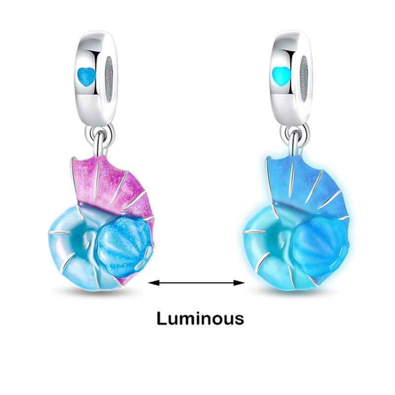 Chameleon Luminous Firefly & Butterfly Silver-Plated Charms - 925 Silver for DIY Bracelet Jewelry Making