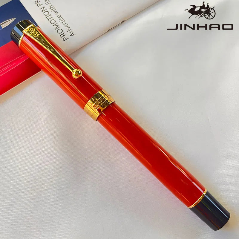 Jinhao 100 Celluloid Fountain Pen – Classic Style Fine Nib with Refillable Converter | Smooth Writing Instrument