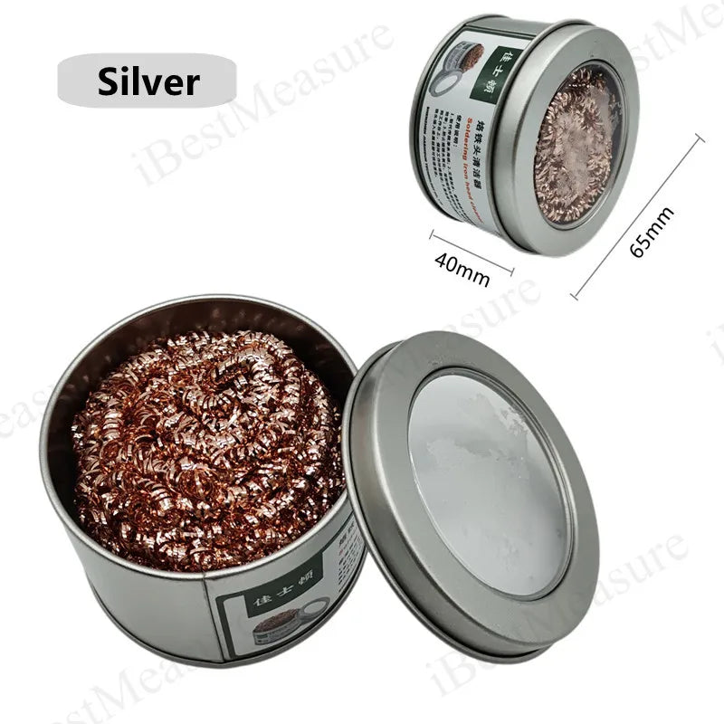 Soldering Iron Tip Cleaner: Copper Wire Cleaning Ball with Sponge and Holder - No Water Needed, Welding and Soldering Iron Tip Cleaning Solution