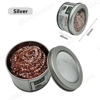 Soldering Iron Tip Cleaner: Copper Wire Cleaning Ball with Sponge and Holder - No Water Needed, Welding and Soldering Iron Tip Cleaning Solution
