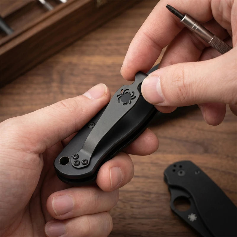 Titanium Alloy Knife Back Clamp - Replacement Accessory Compatible with Paramilitary 2 C8 Folding Knife