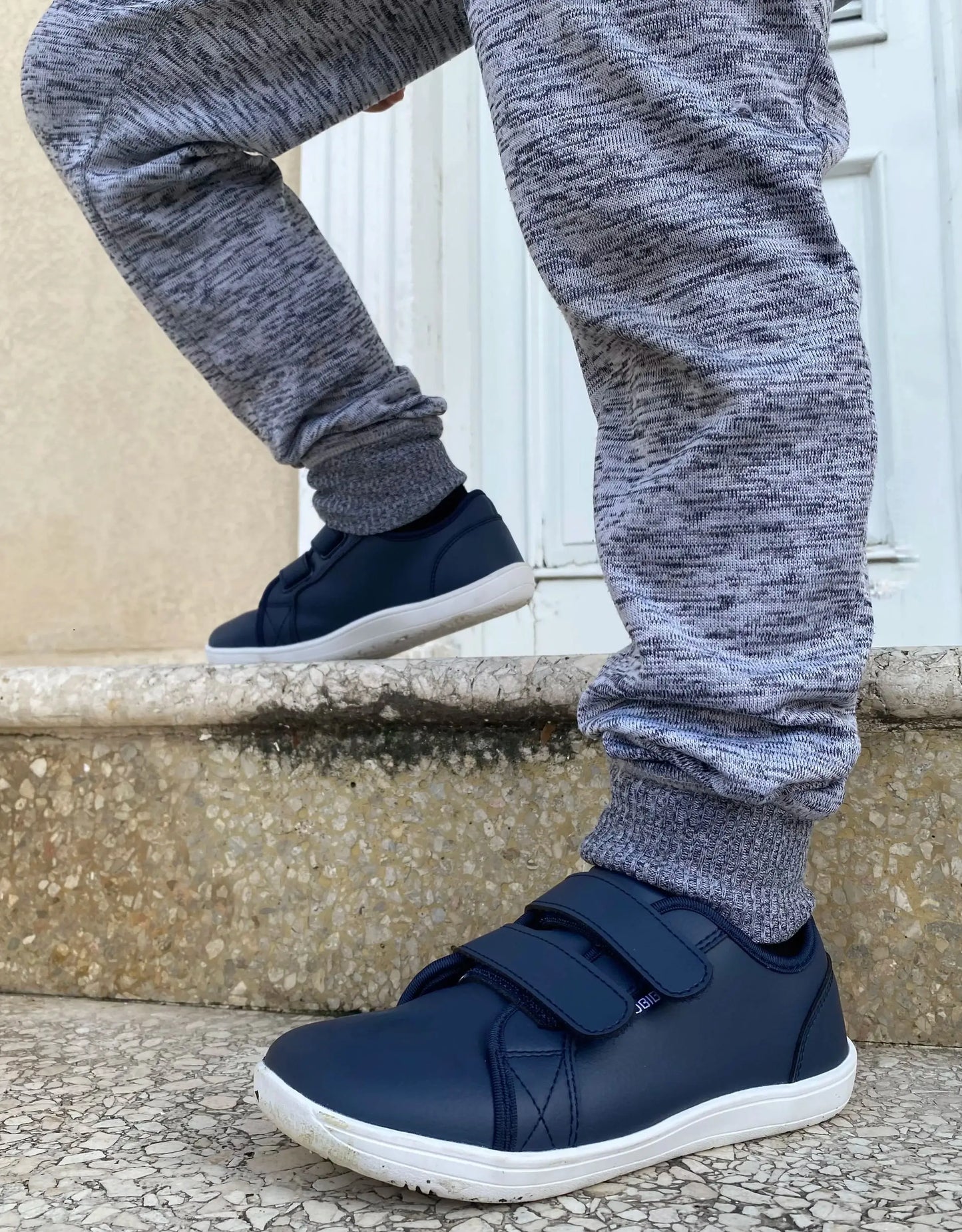 HOBIBEAR Wide-Toe Family Sneakers — Barefoot Minimalist Lace-Up Casual Walking Shoes with Hook & Loop Faux Leather