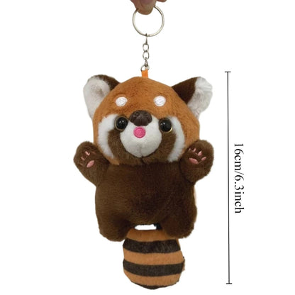 Red Panda Plush Backpack, Cute Plushie Doll Crossbody, Soft Fur Shoulder Bag for Women, Camping, Travel, Party, Birthday Gift