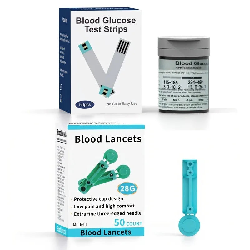 VivaChek Digital Blood Glucose Meter Kit - 5-Second Blood Sugar Testing with 50 Test Strips, Lancets and 5 Testing Modes
