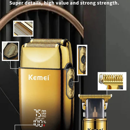 Kemei Hair Trimmer – Electric Razor & Foil Shavers, Professional Beard Trimmer for Men, Grooming Kit & Barber Clippers