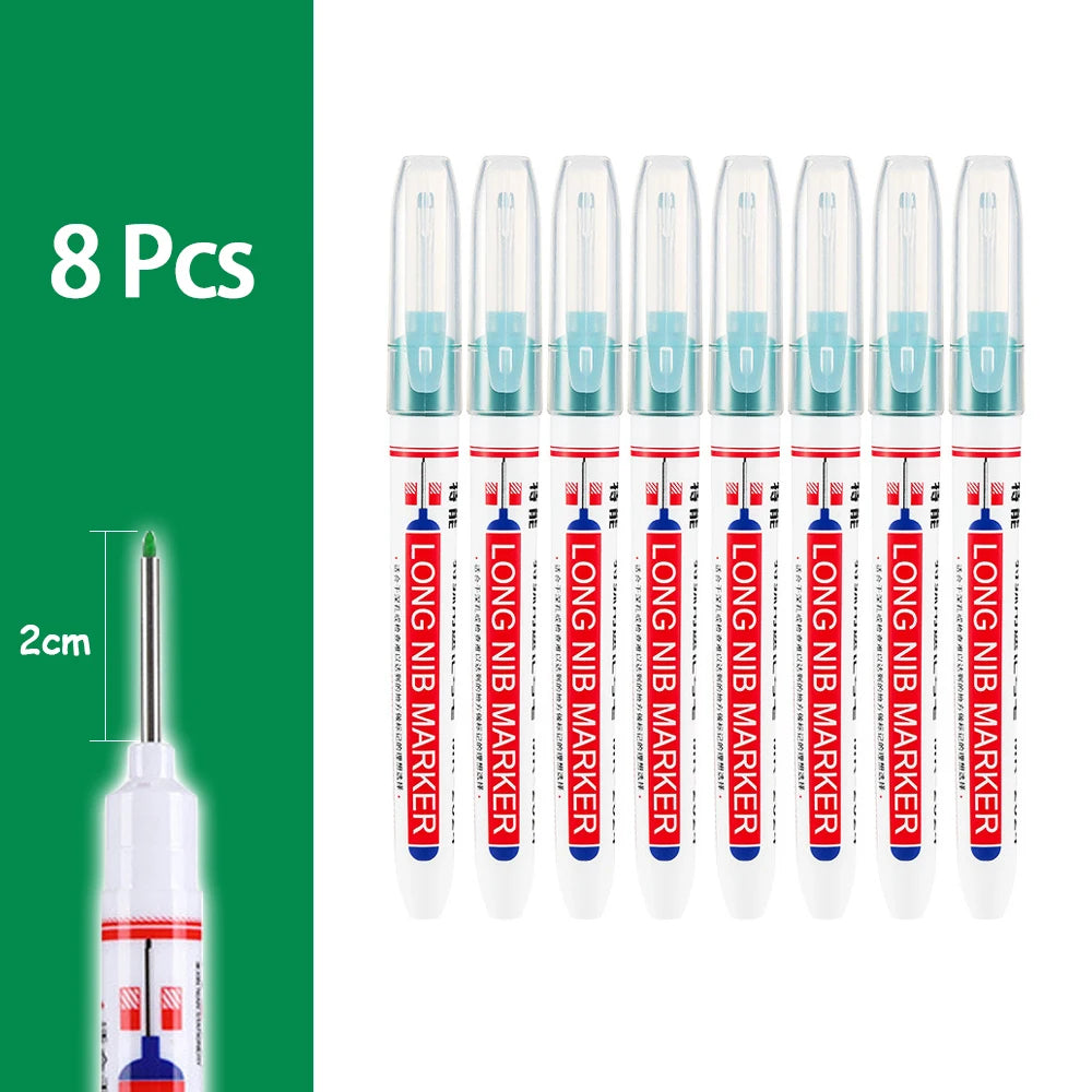 2cm Waterproof Deep Hole Marker Pen - Long Head Carpenter Markers for Metal Woodworking Tools 4-80pcs