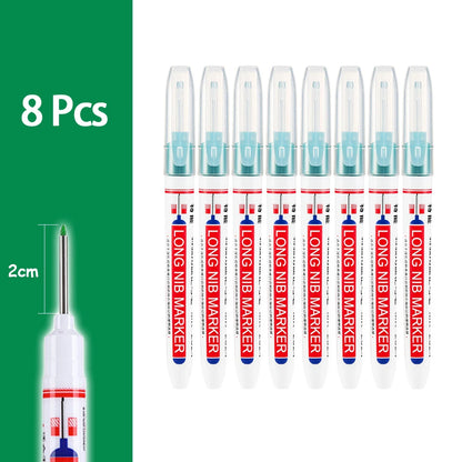2cm Waterproof Deep Hole Marker Pen - Long Head Carpenter Markers for Metal Woodworking Tools 4-80pcs