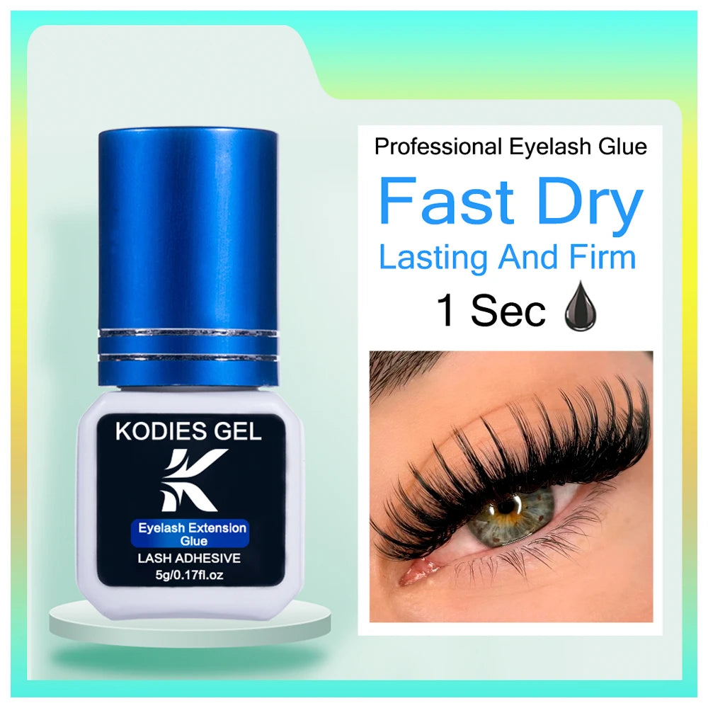 KODIES GEL Extra Strong Eyelash Glue — 5g 0.5s Fast-Dry Waterproof Adhesive for False Eyelash Extensions