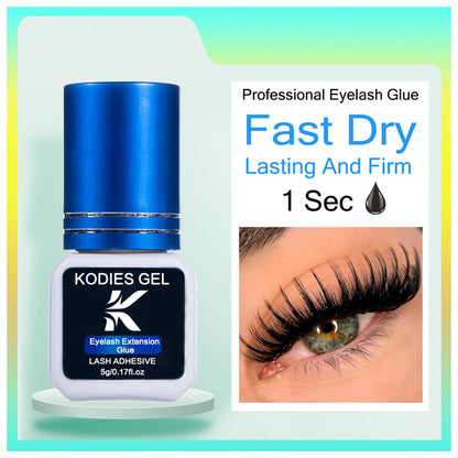 KODIES GEL Extra Strong Eyelash Glue — 5g 0.5s Fast-Dry Waterproof Adhesive for False Eyelash Extensions