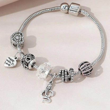 Women's Fashion Beaded Love & Family Bracelet – Multi-Element Jewelry Accessories for Daily Wear, Parties & Holiday Gifts