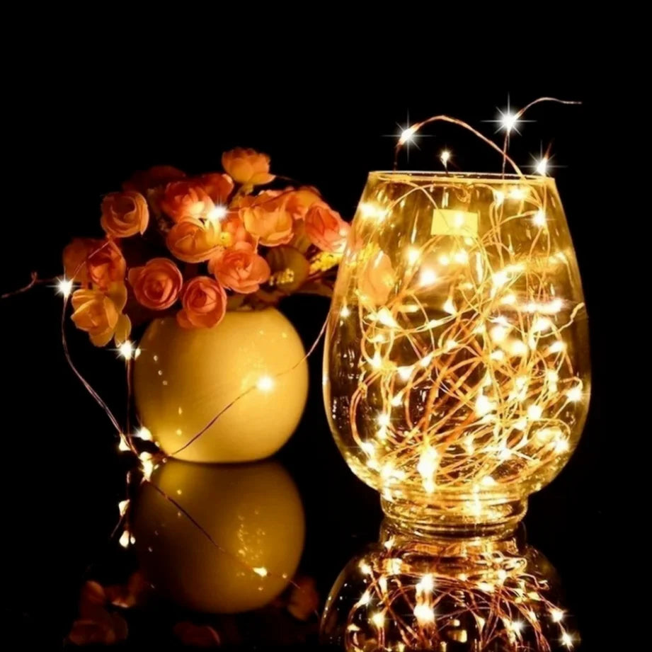 Copper Wire LED String Lights - 6/10PCS Fairy Garland Lights for Christmas, Wedding & Party DIY Decor