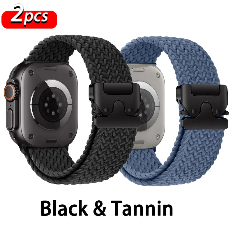 Parachute Braided Strap for Apple Watch – Compatible with 46mm, 45mm, 44mm, 41mm, Series 10/9/8, SE, Ultra 2, 49mm