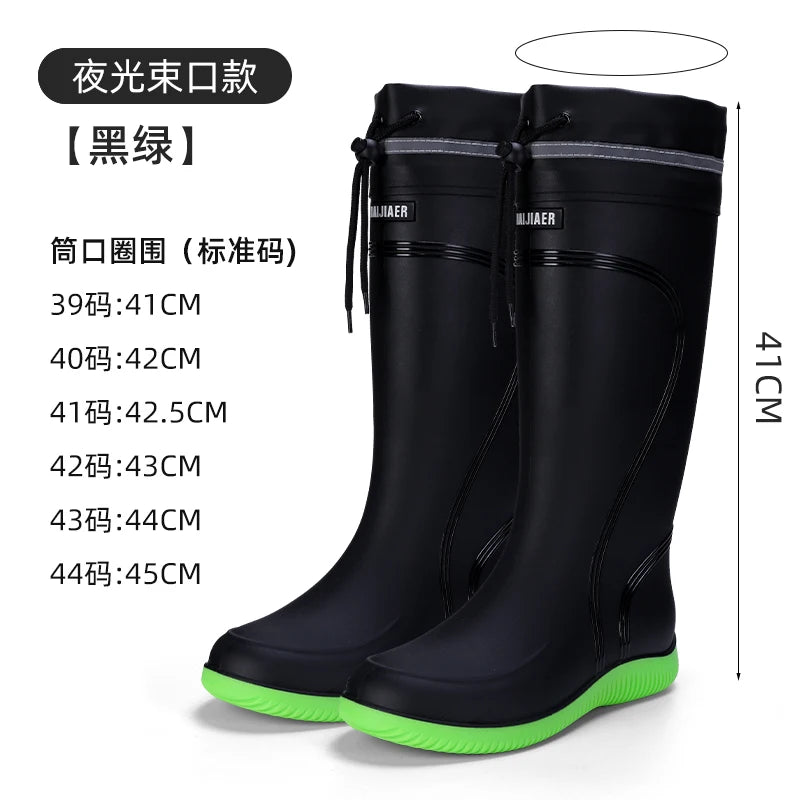 Men’s & Women’s High-End Rain Boots – Waterproof, Non-Slip Short & Mid-Calf Rubber Boots with Drawstring