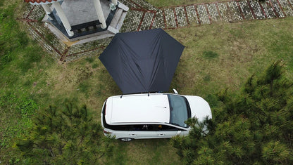 Bat Shape Black Coating Car Side Awning Tarp – 2x3 Waterproof Outdoor Shelter Tent for SUV & Van