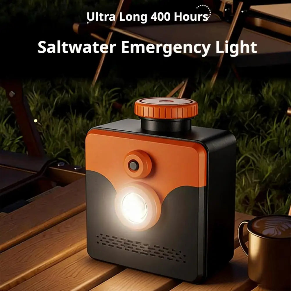 Portable Saltwater Emergency Lamp - High-Beam Flashlight for Hiking, Camping & Outdoor Exploration
