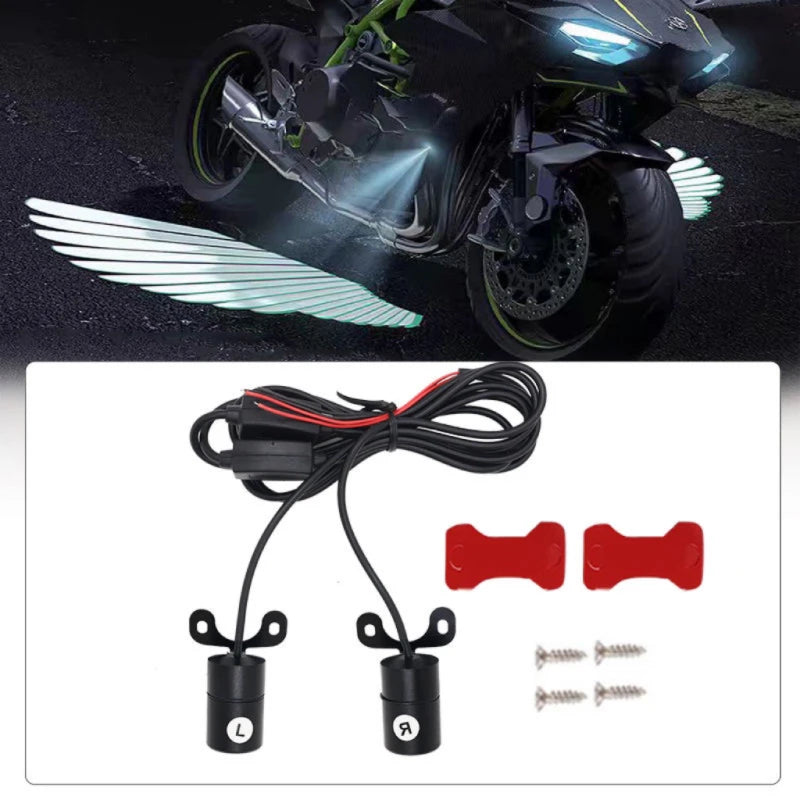2 Pieces Motorcycle LED Underbody Light Projector – Ghost Angel Wings Laser Light