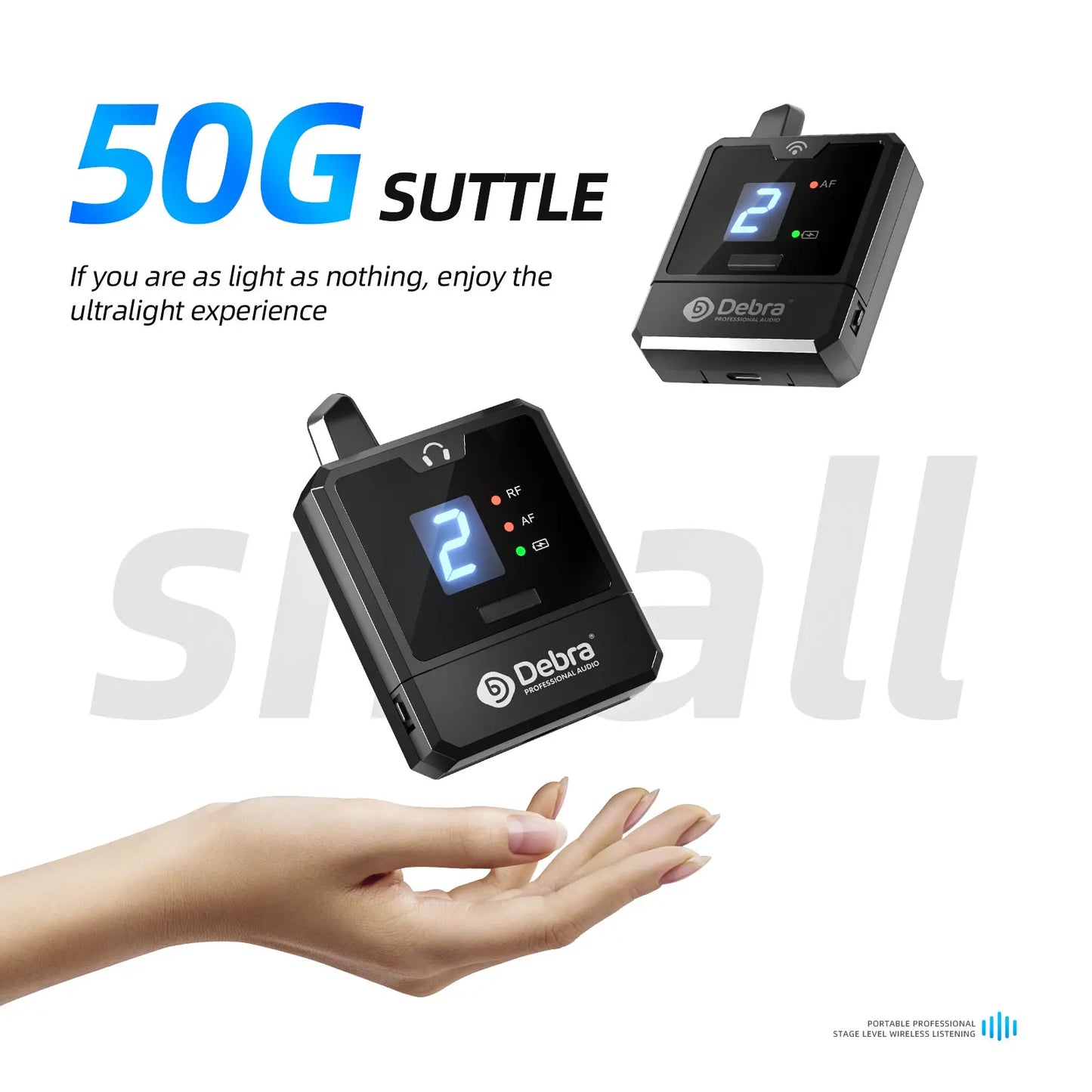 Debra Portable UHF IEM Wireless In-Ear Monitor System – Rechargeable Audio Mini for Music, Live Broadcast & Audio Monitoring