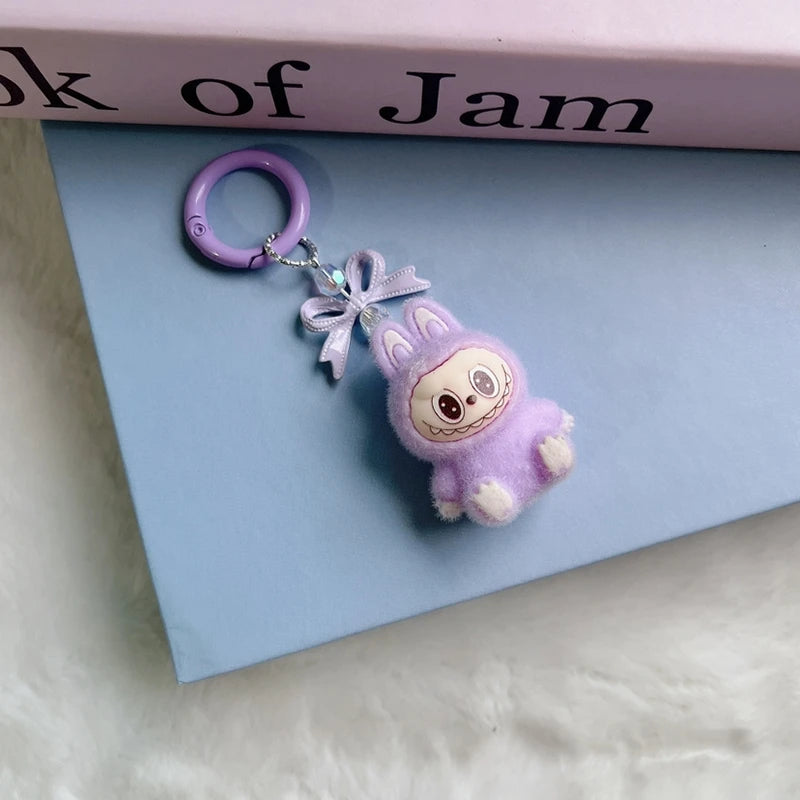 Plush Baby Keychain Bowknot Bag Pendant Hanging Charm for Phone Car Backpack Labobu Gift
