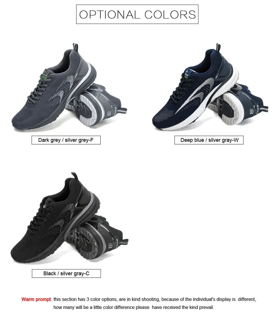 BONA Men's Outdoor Walking Sneakers — Lace-Up Athletic & Running Shoes, Comfortable Popular Style