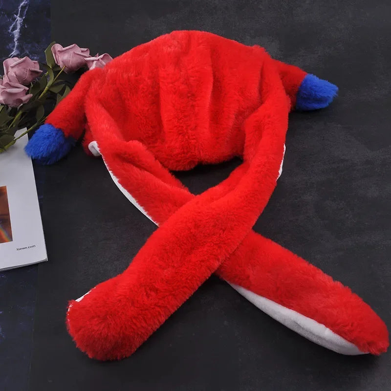 2024 Anime Cosplay Spider-Man Plush Hat – Cute Glowing Bear & Bunny Ears, Moving Jumping Preppy Toy Cap Gift