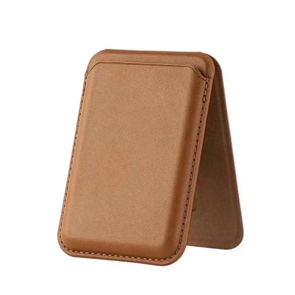 Strong Magnetic Leather Wallet Case with Hidden Stand for MagSafe – Card Holder Cover for iPhone 15 Pro Max, 14 & 13 Pro Max