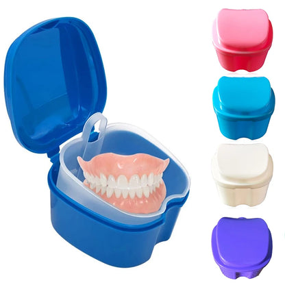 Dental Retainer Storage Case - 2-Piece Orthodontic Mouth Guard and Denture Organizer Box for Oral Care Accessories