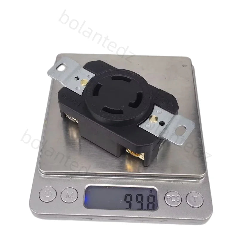 NEMA L14-30P/L14-30R Twist-Lock Power Connector - UL Listed 30A 125/250V 4-Pole Industrial Plug and Panel Receptacle, Black