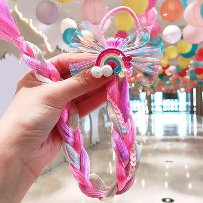 Girls Elsa Cosplay Headband - Snowflake Crown & Braid Hair Accessory, Princess Bow Hair Ornament