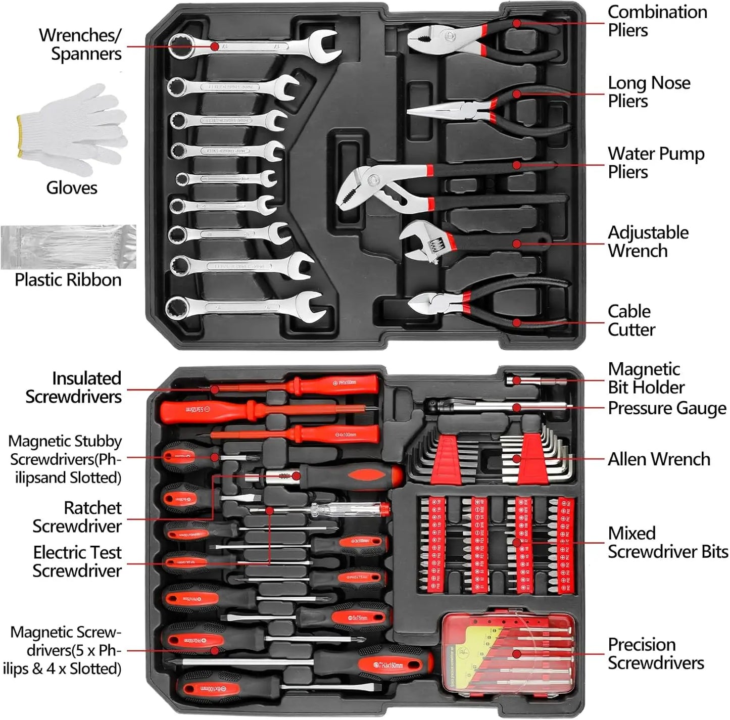 799PCS Home Repair Tool Set – Professional Mechanic Socket & Wrench Kit with Trolley Case for Household & Daily Maintenance