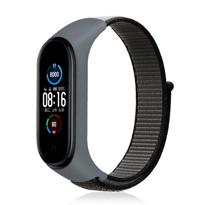 Nylon Loop Strap for Xiaomi Mi Band - Adjustable Sport Wristband Bracelet for Mi Band 3 4 5 6 7 8