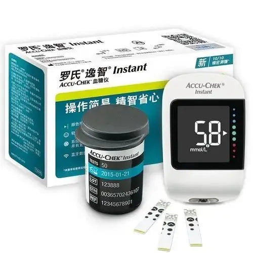 Roche Accu-Chek Instant Blood Glucose Test Strips - Diabetes Testing Supplies with Blood Collection Needles