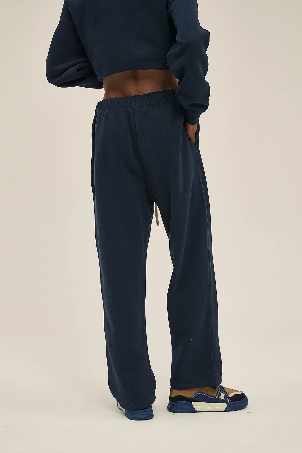 Straight-Lined Solid Color Cashmere Sweatpants – Soft Cozy Lounge Pants