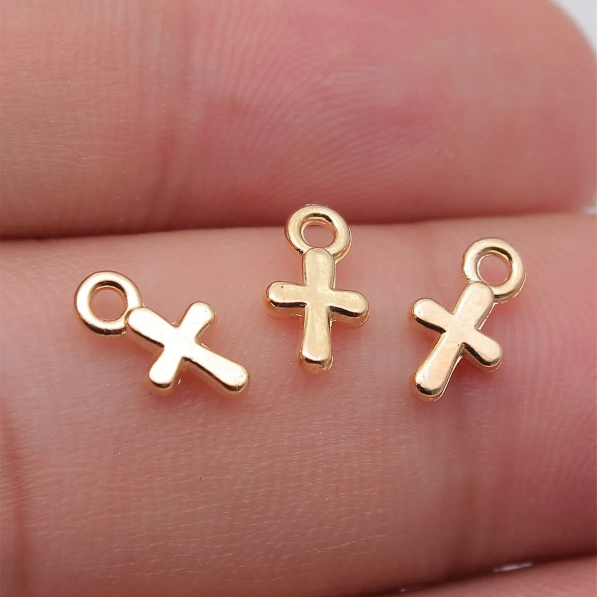 40Pcs Alloy Cross Charms - 10x6mm DIY Jewelry Pendants for Bracelets, Necklaces & Crafts